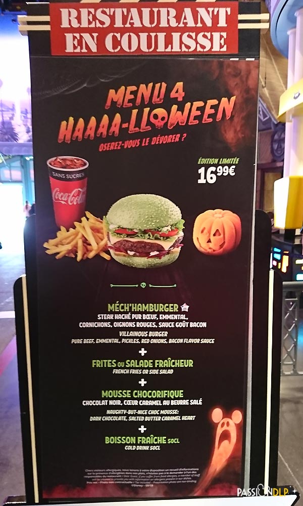 menu halloween